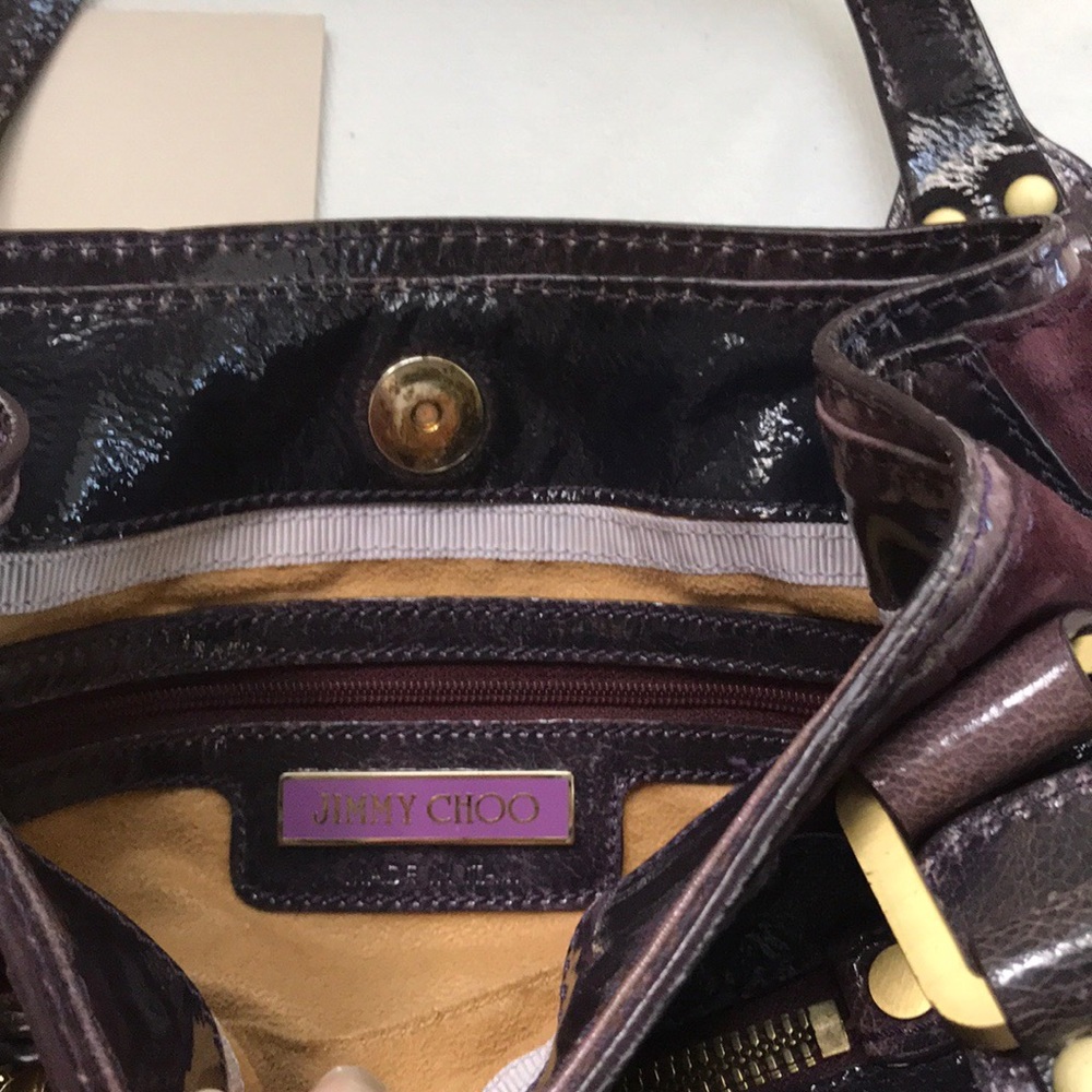 💯 Authentic Jimmy Choo Maddy Patent Leather Bag - Picture 3 of 12